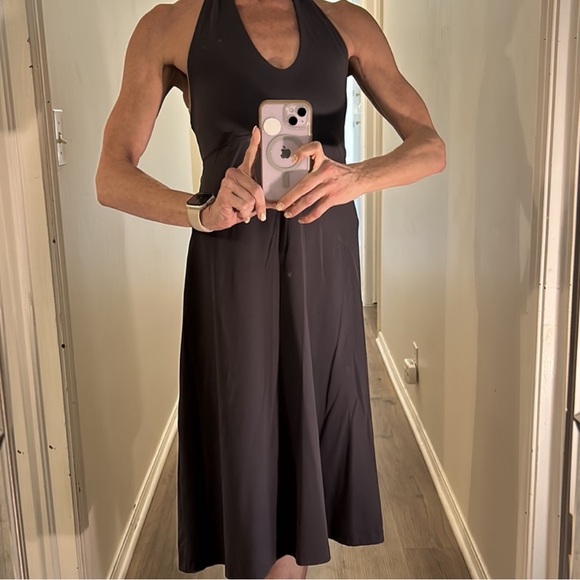 Patagonia Morning Glory Black Halter Dress with neck and back ties. - Picture 3 of 12